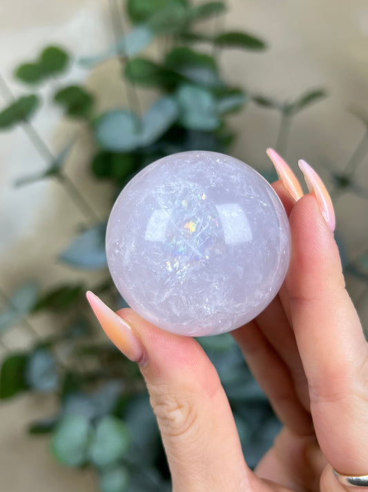 Periwinkle Rose Quartz Sphere (24AM)