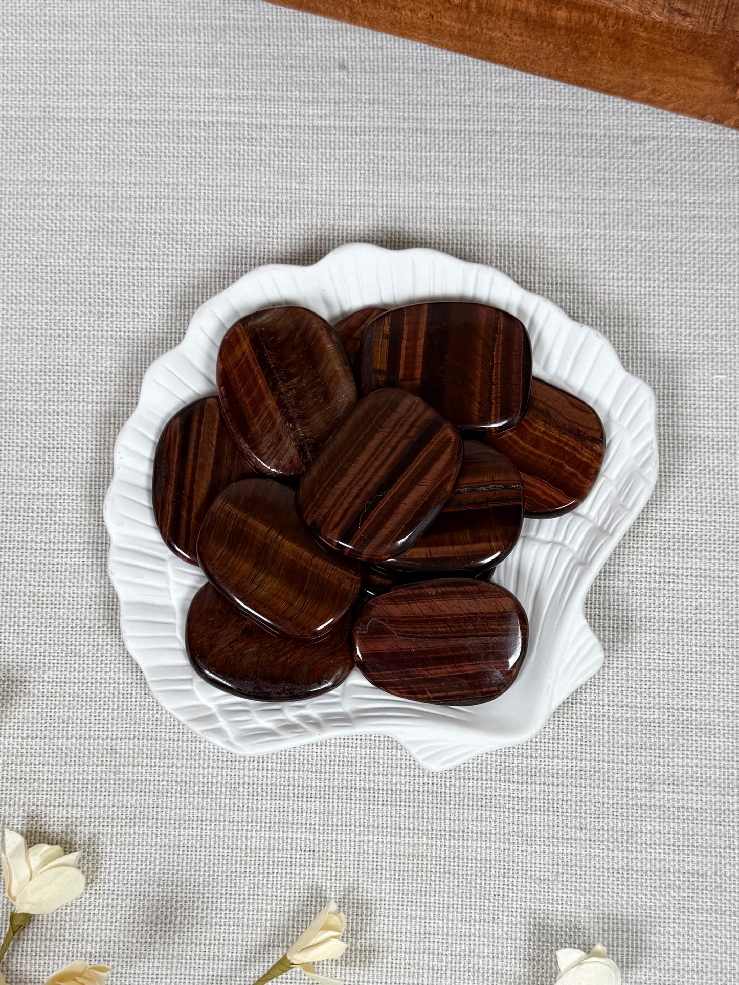Red Tigers Eye Flat Stones