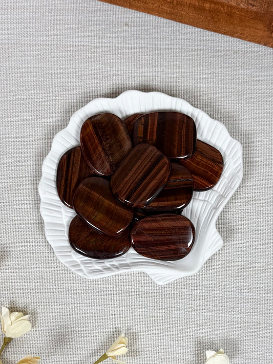 Red Tigers Eye Flat Stones