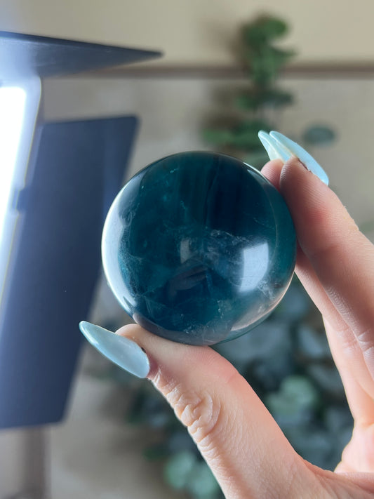 Blue Fluorite Sphere (50AB)