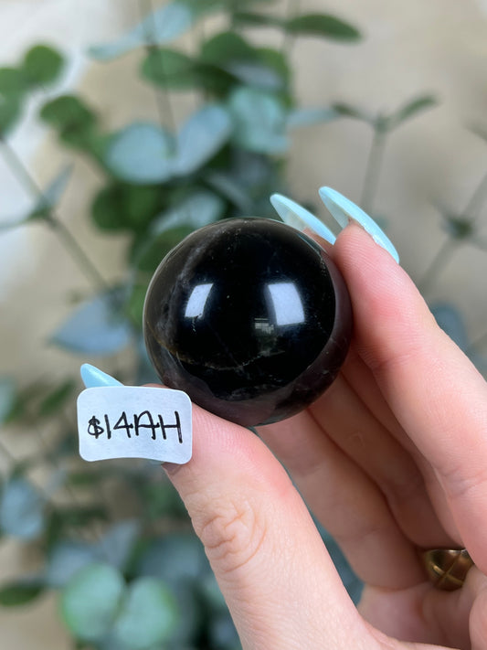Black Rose Quartz Spheres (14AH, 16AC)