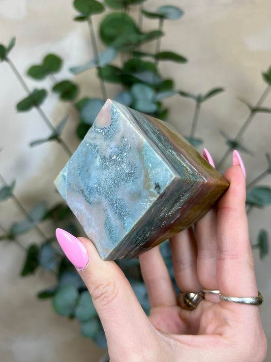 Sea Jasper Cube (29AG)