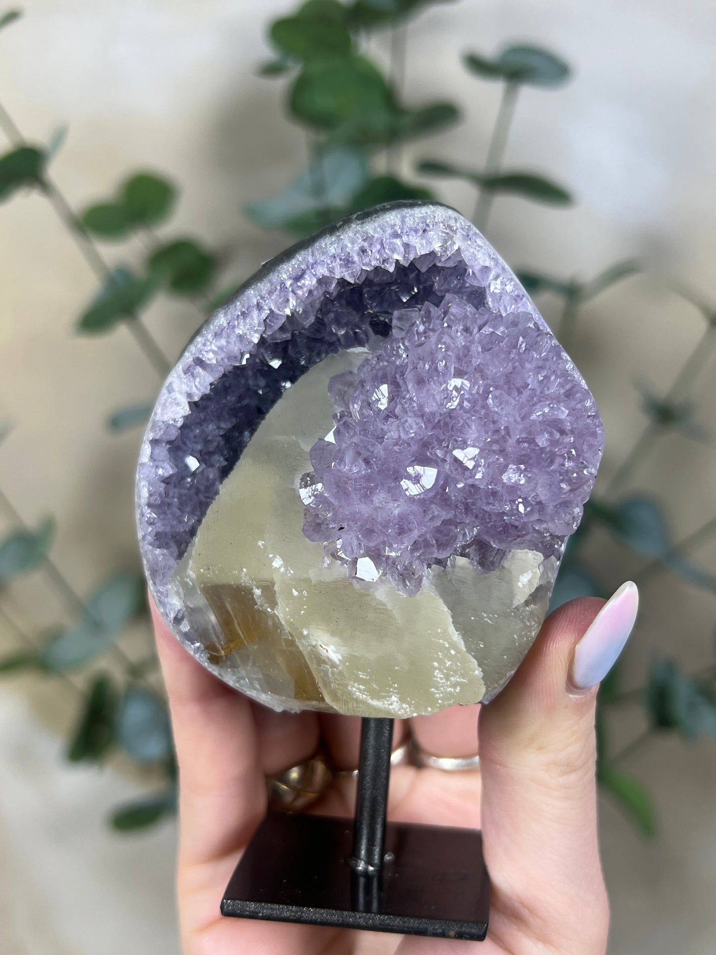 Amethyst with Calcite on Stand (47AA)