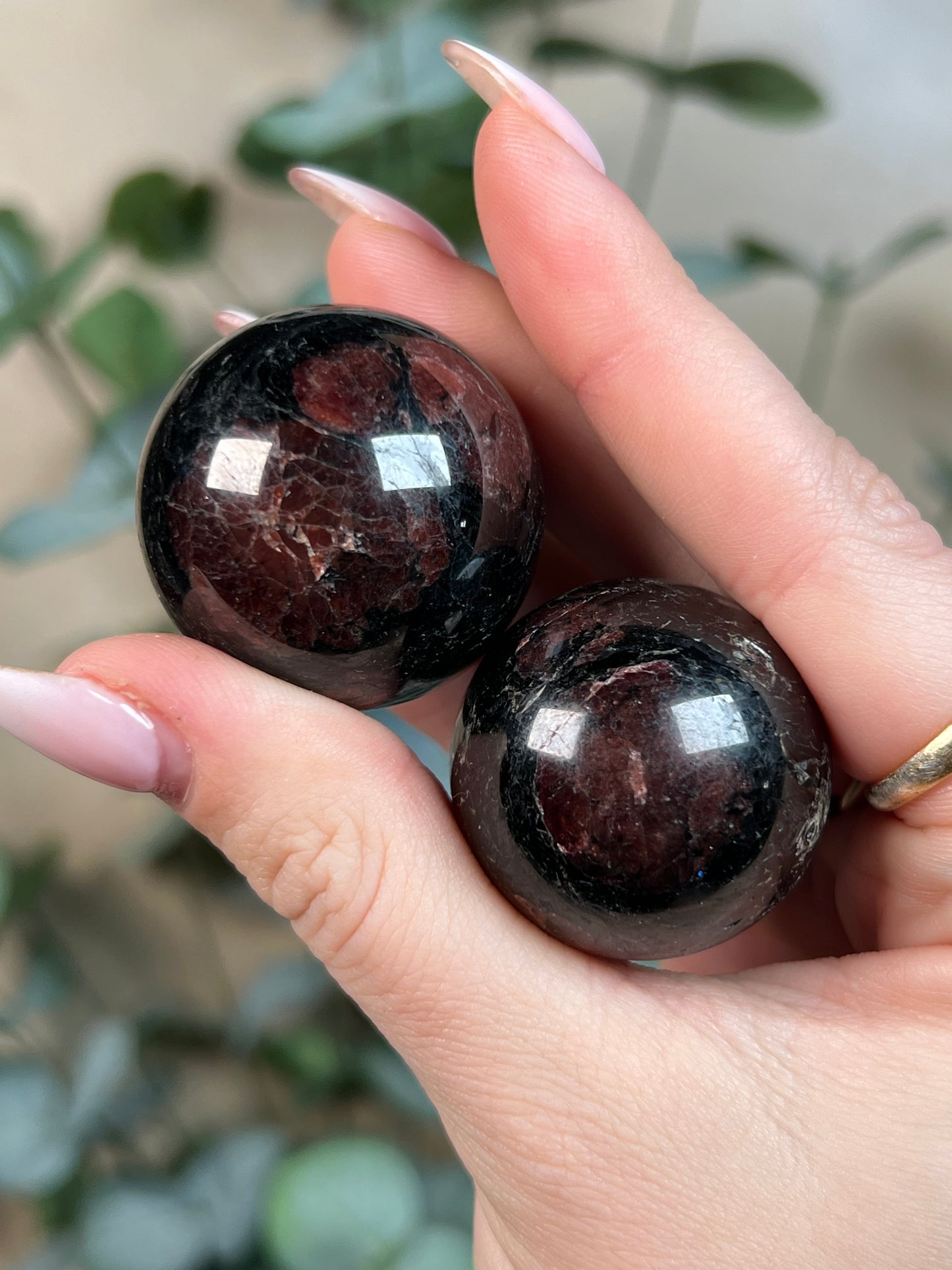 Garnet in Tourmaline Mini Spheres