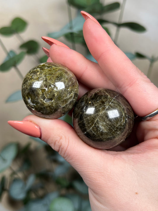 Green Tourmaline Mini Spheres