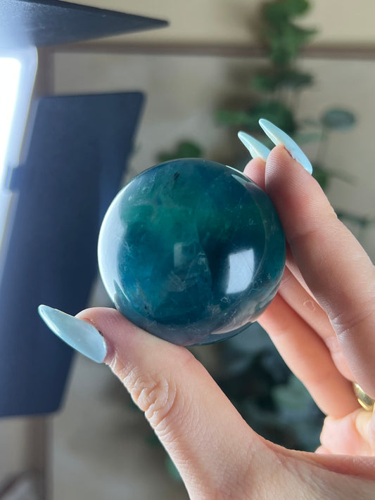 Blue Fluorite Sphere (47AB)