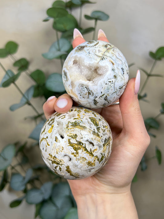 Cosmic Jasper Spheres (43ES, 45EQ)