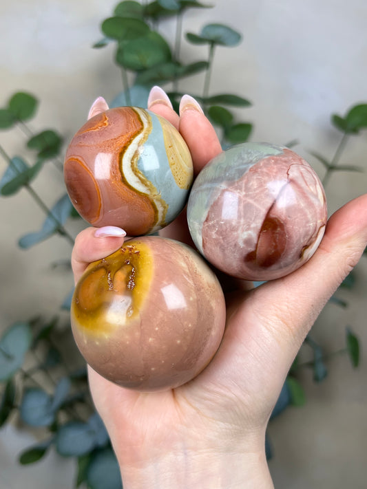 Polychrome Jasper Spheres (13GV, 16GS, 23GH)