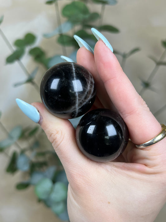 Black Rose Quartz Spheres (13AD, 14AG)
