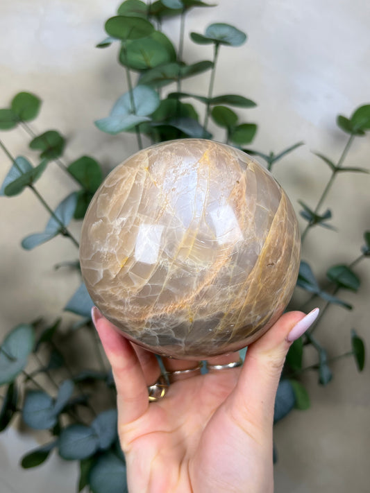 Peach Moonstone Sphere (129EA)