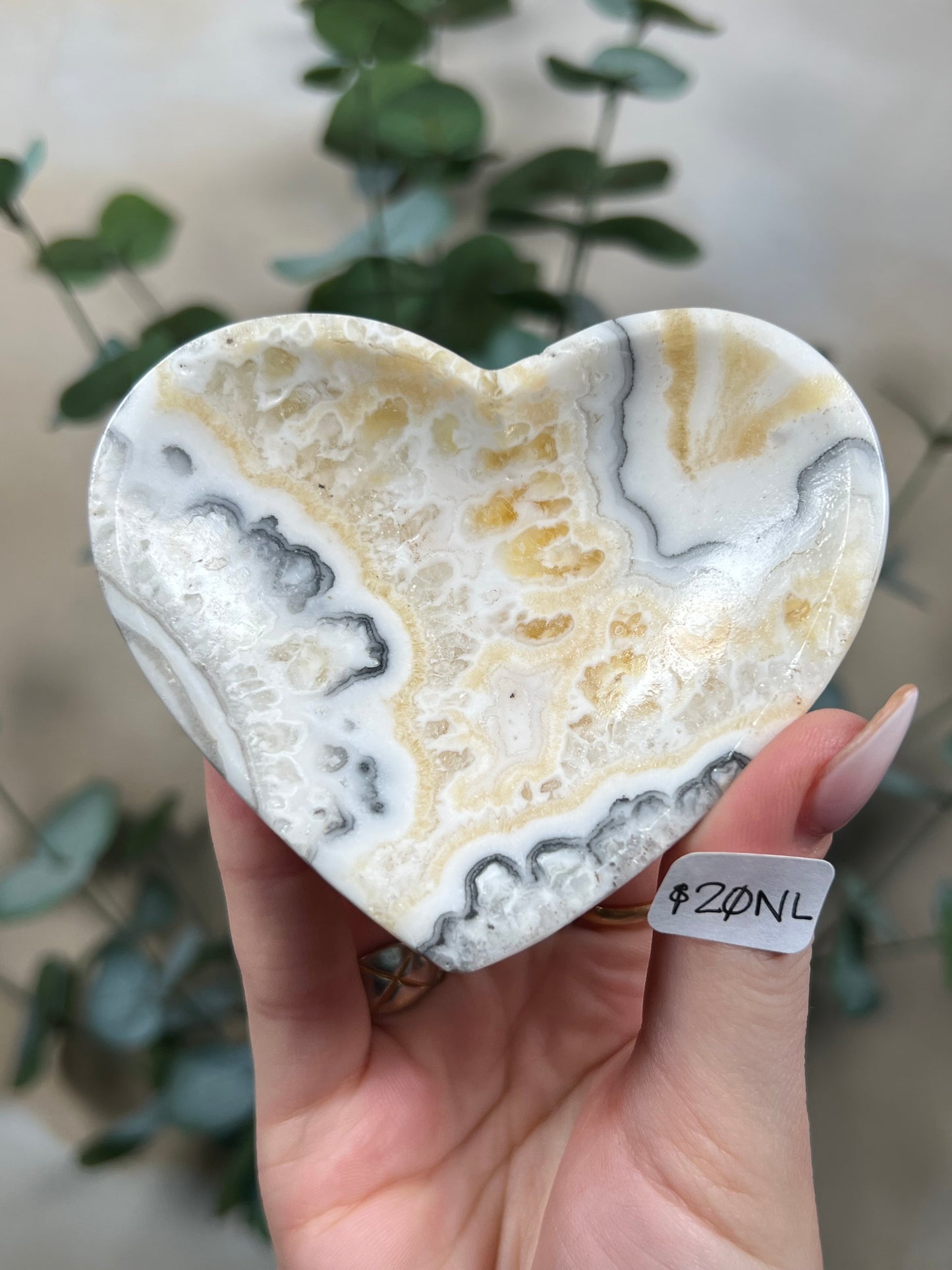 Zebra Calcite Heart Dishes (12 options)