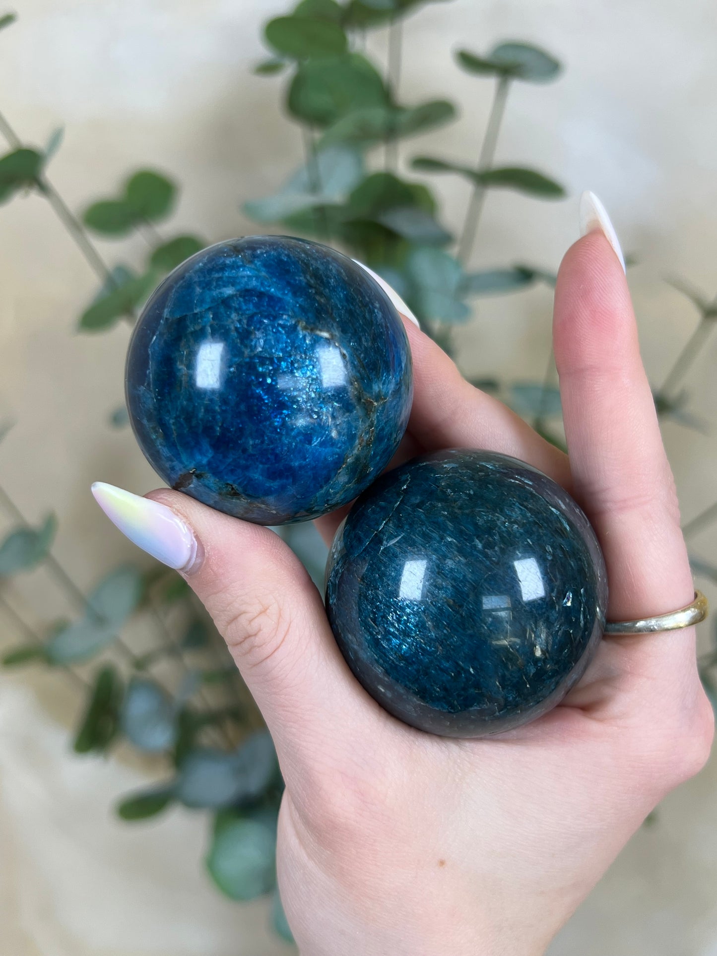 Blue Apatite Spheres (18AB, 20AB)