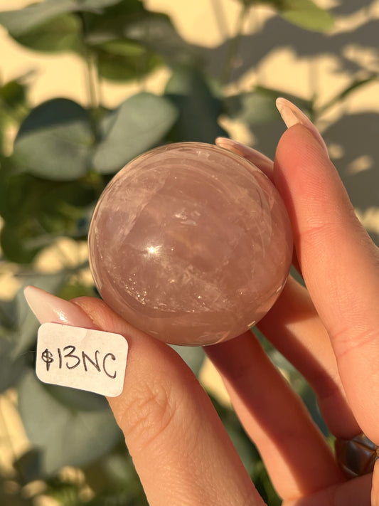 Star Rose Quartz Spheres (13NC, 16MV, 17LS, 17LT)