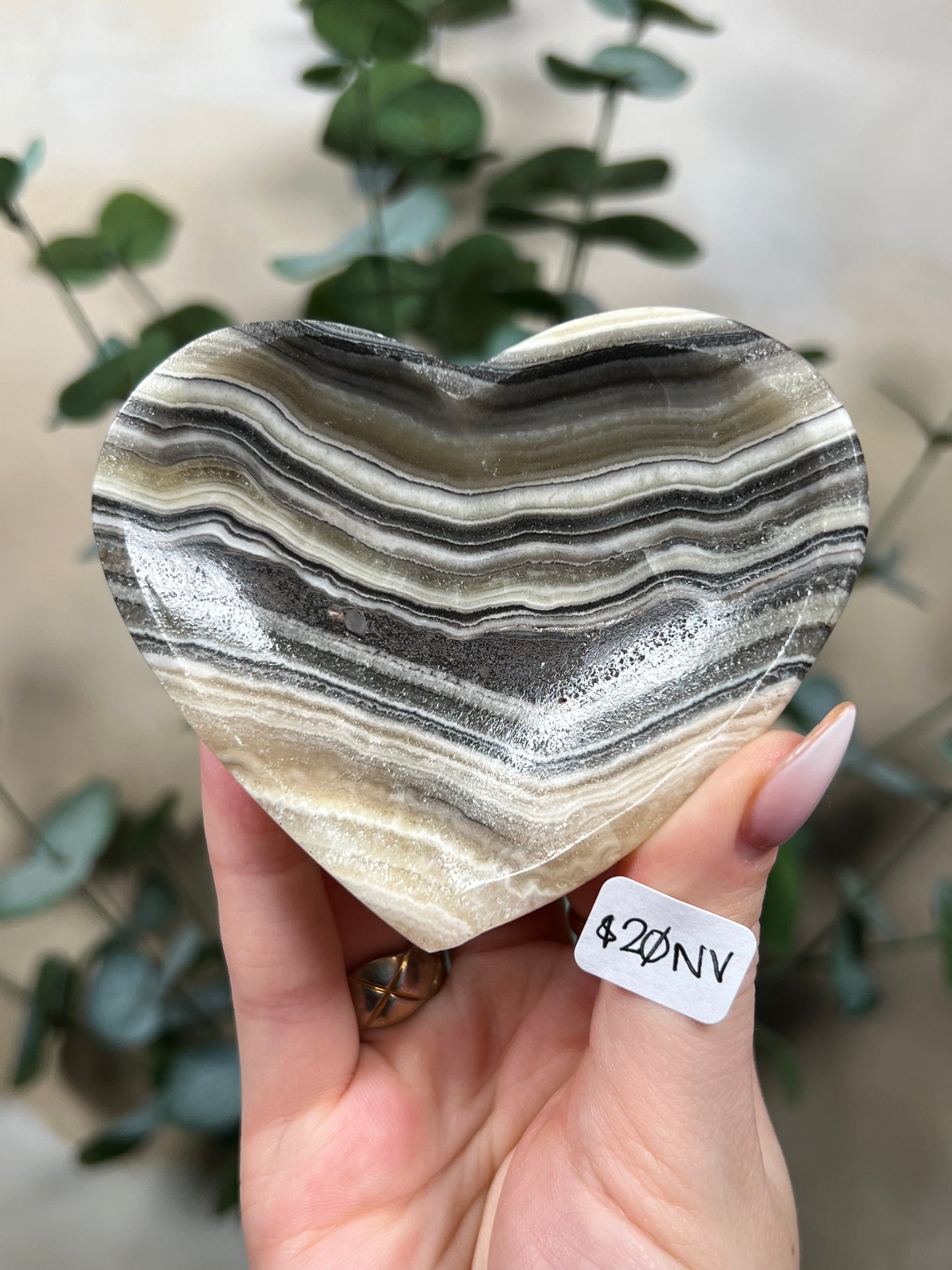 Zebra Calcite Heart Dishes (12 options)