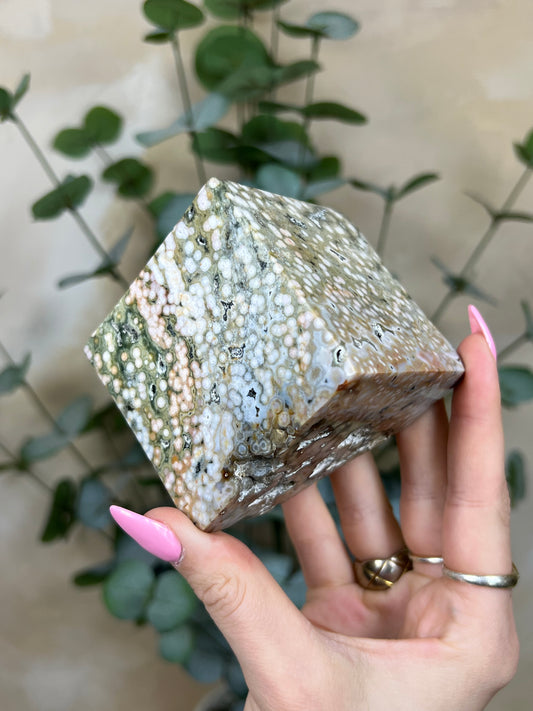 Sea Jasper Cube (49AB)