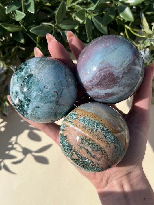 Sea Jasper Spheres (32-35, 3 options)