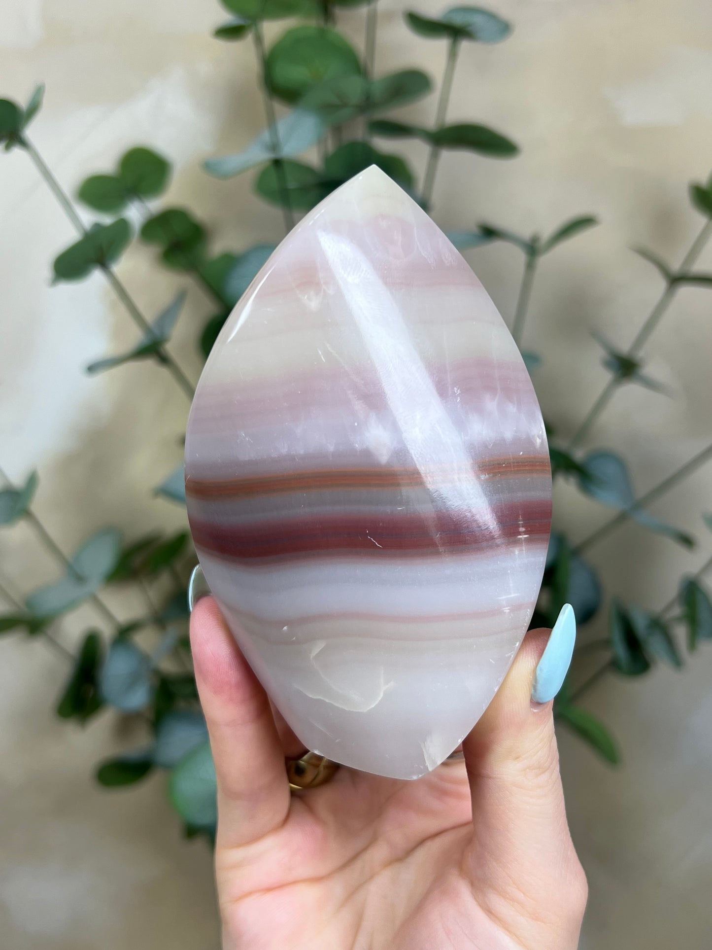 Pink Banded Calcite Flame (42AC)