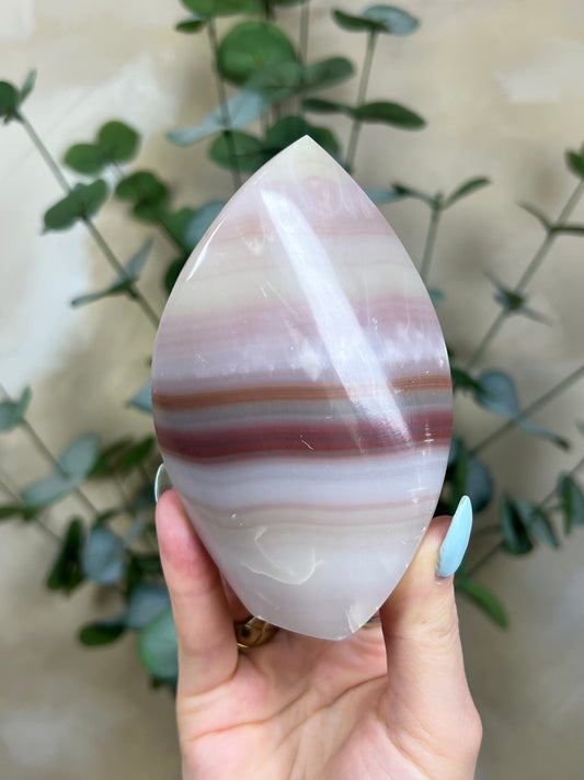 Pink Banded Calcite Flame (42AC)