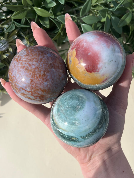 Sea Jasper Spheres (27-30, 3 options)