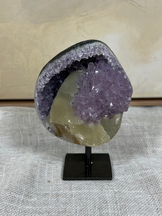 Amethyst with Calcite on Stand (47AA)