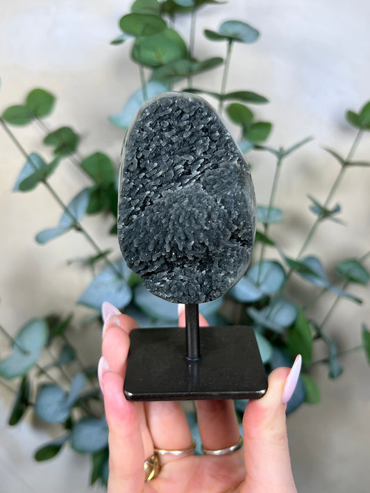 Black Amethyst on Stand (58EM)