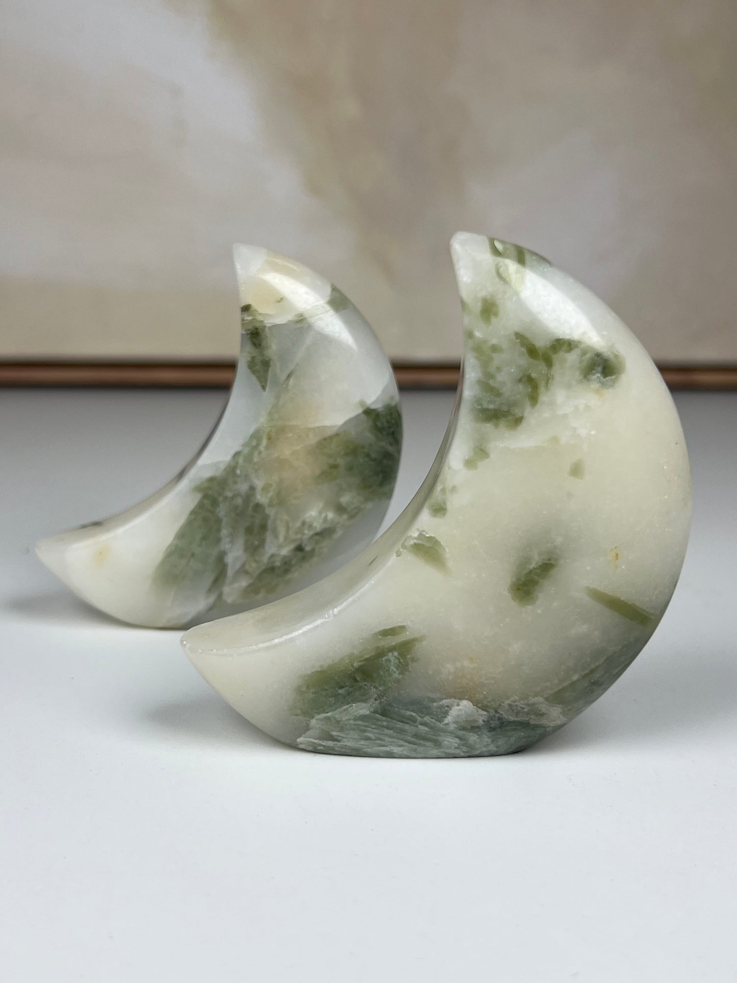 Green Kyanite in Quartz Standing Moons (29EZ, 29FA)