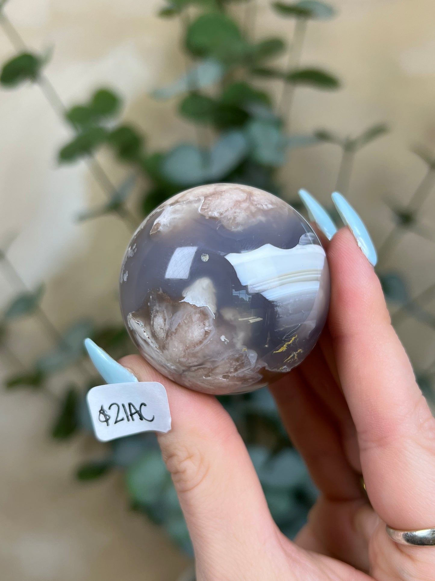 Flower Agate Spheres (17AH-25AI)