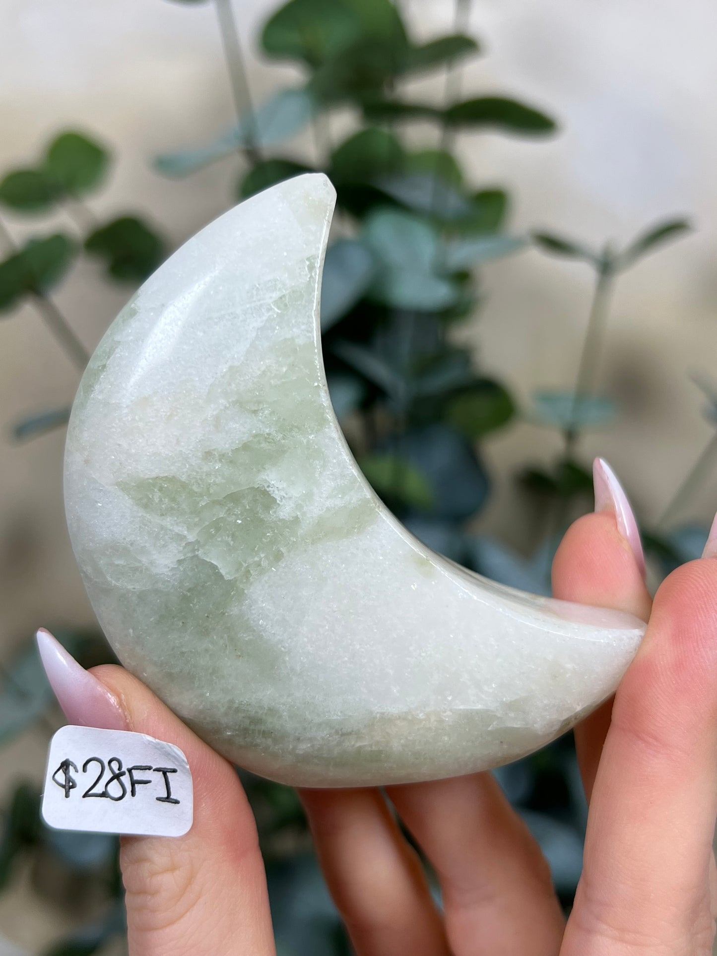 Green Kyanite in Quartz Standing Moons (26FT, 28FI, 28FJ)