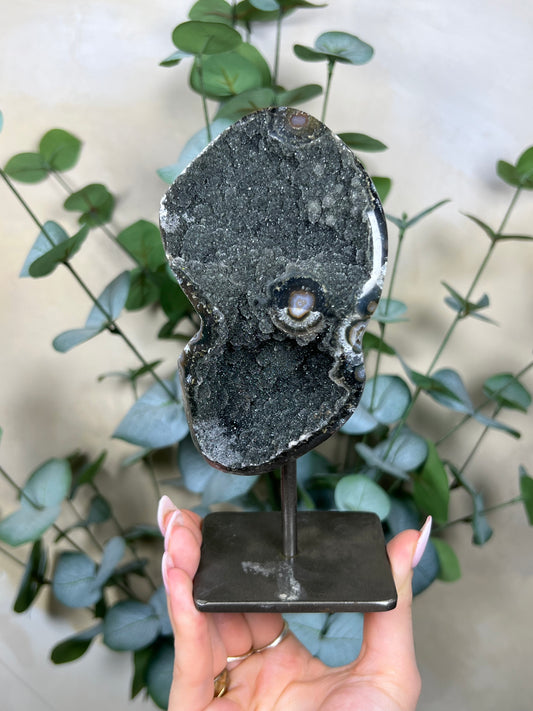 Black Amethyst on Stand (129EB)