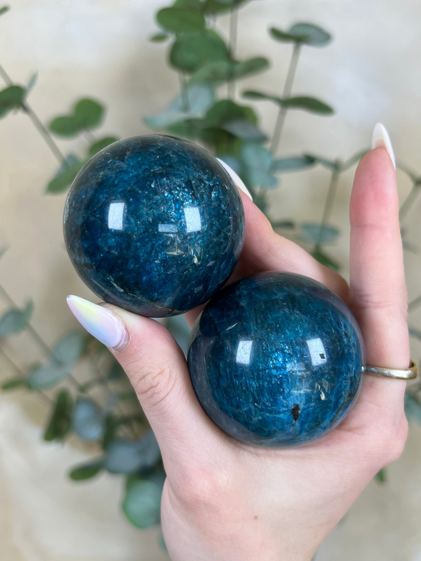 Blue Apatite Spheres (23AD, 25AA)