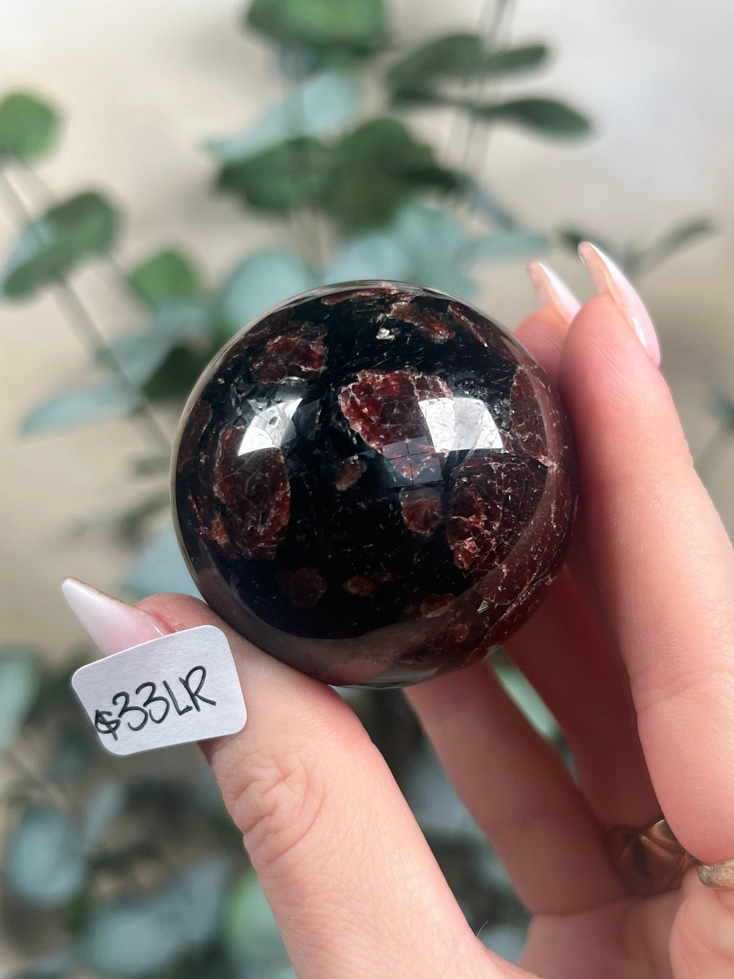 Garnet in Tourmaline Spheres (33-38, 4 options)