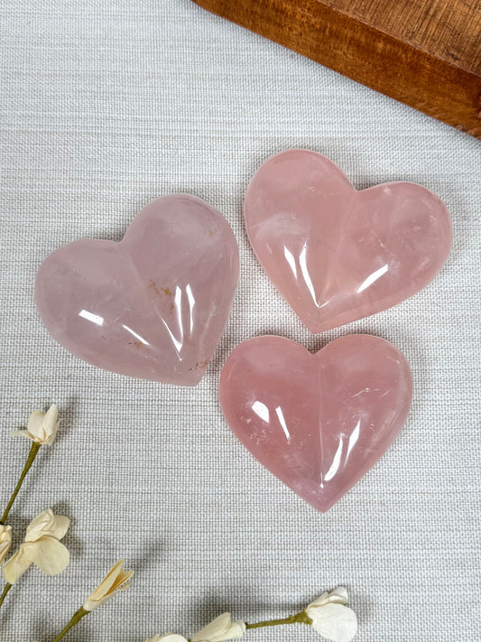 Rose Quartz Puffy Hearts (26AK-30AJ)