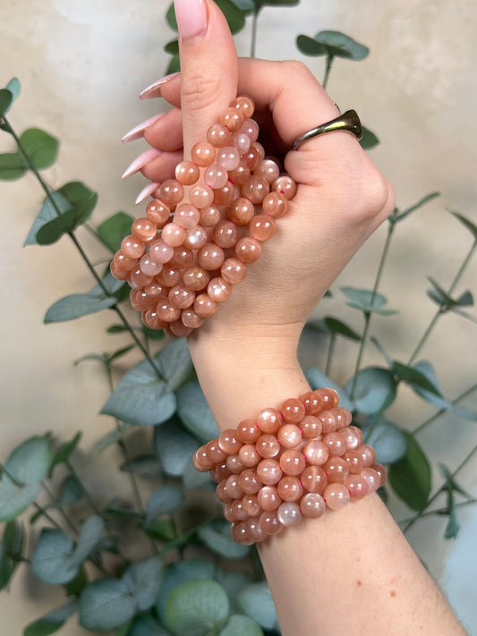 Peach Moonstone Bracelet