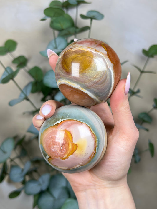 Polychrome Jasper Spheres (29FL, 39EZ)