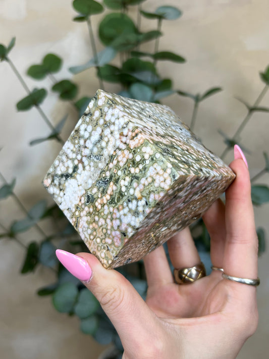 Sea Jasper Cube (49AB)