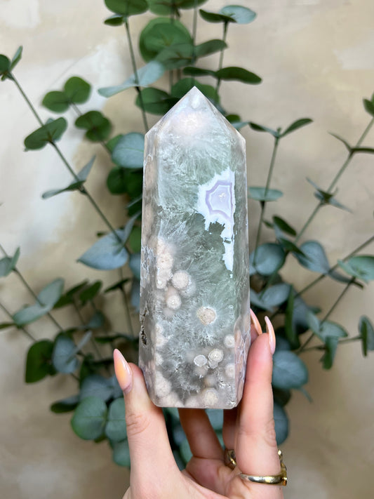 Flower Agate Tower, Chlorite Quartz (186AA)