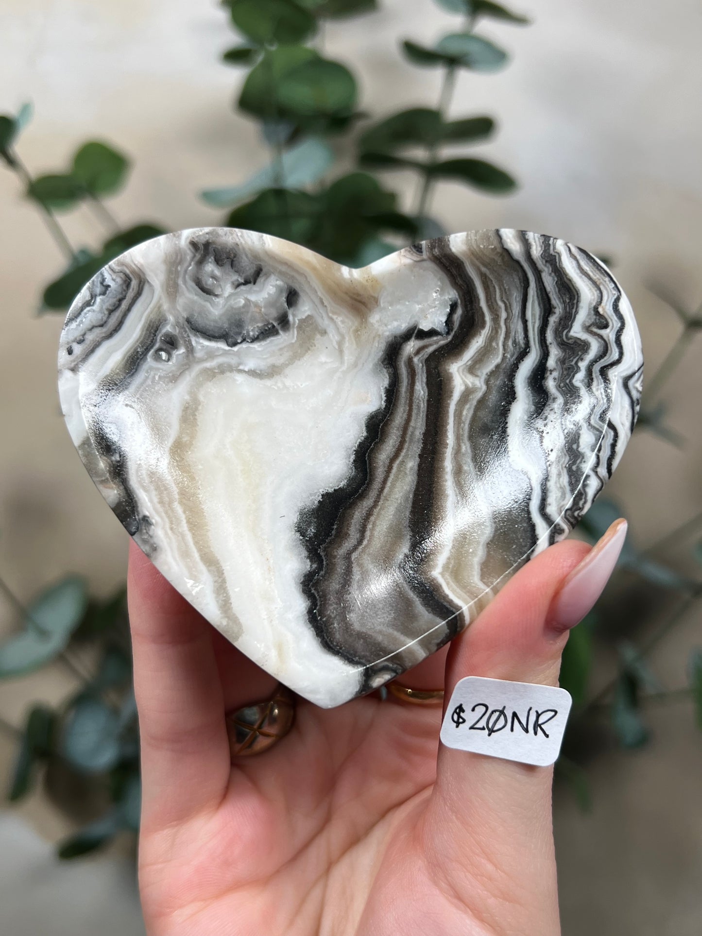 Zebra Calcite Heart Dishes (12 options)