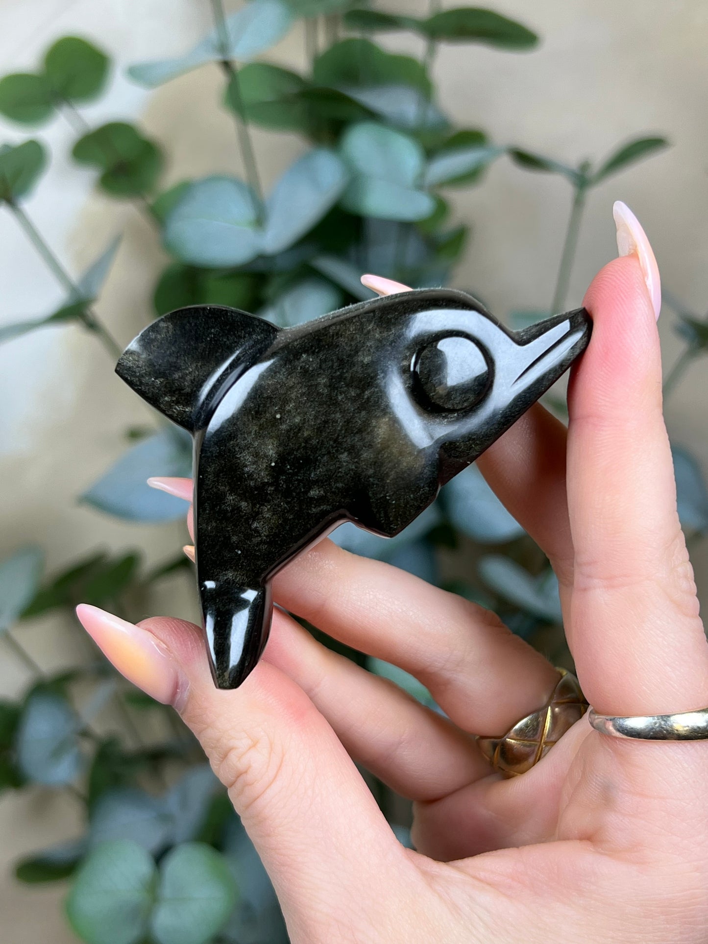 Gold Sheen Obsidian Dolphins