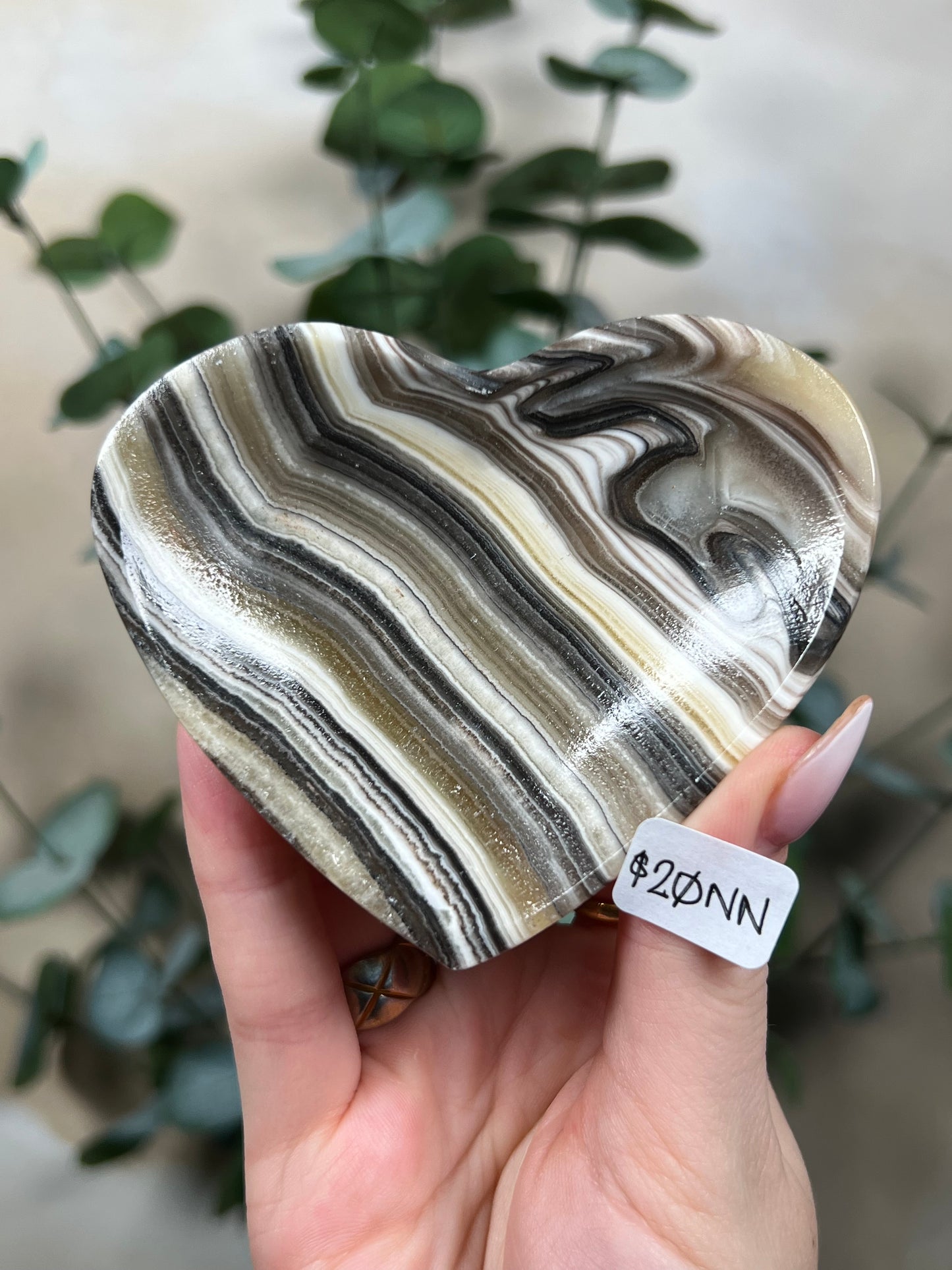 Zebra Calcite Heart Dishes (12 options)