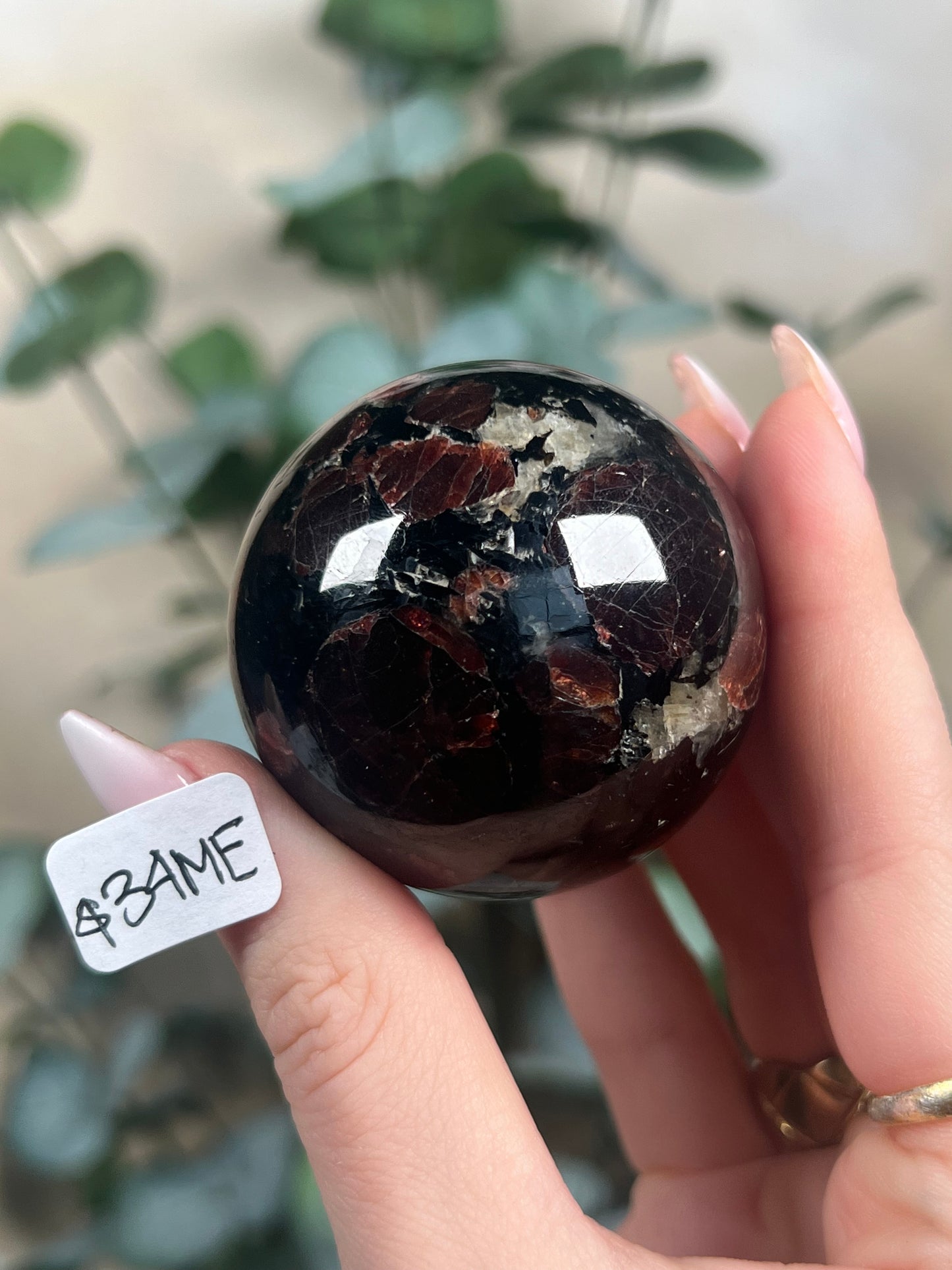 Garnet in Tourmaline Spheres (33-38, 4 options)