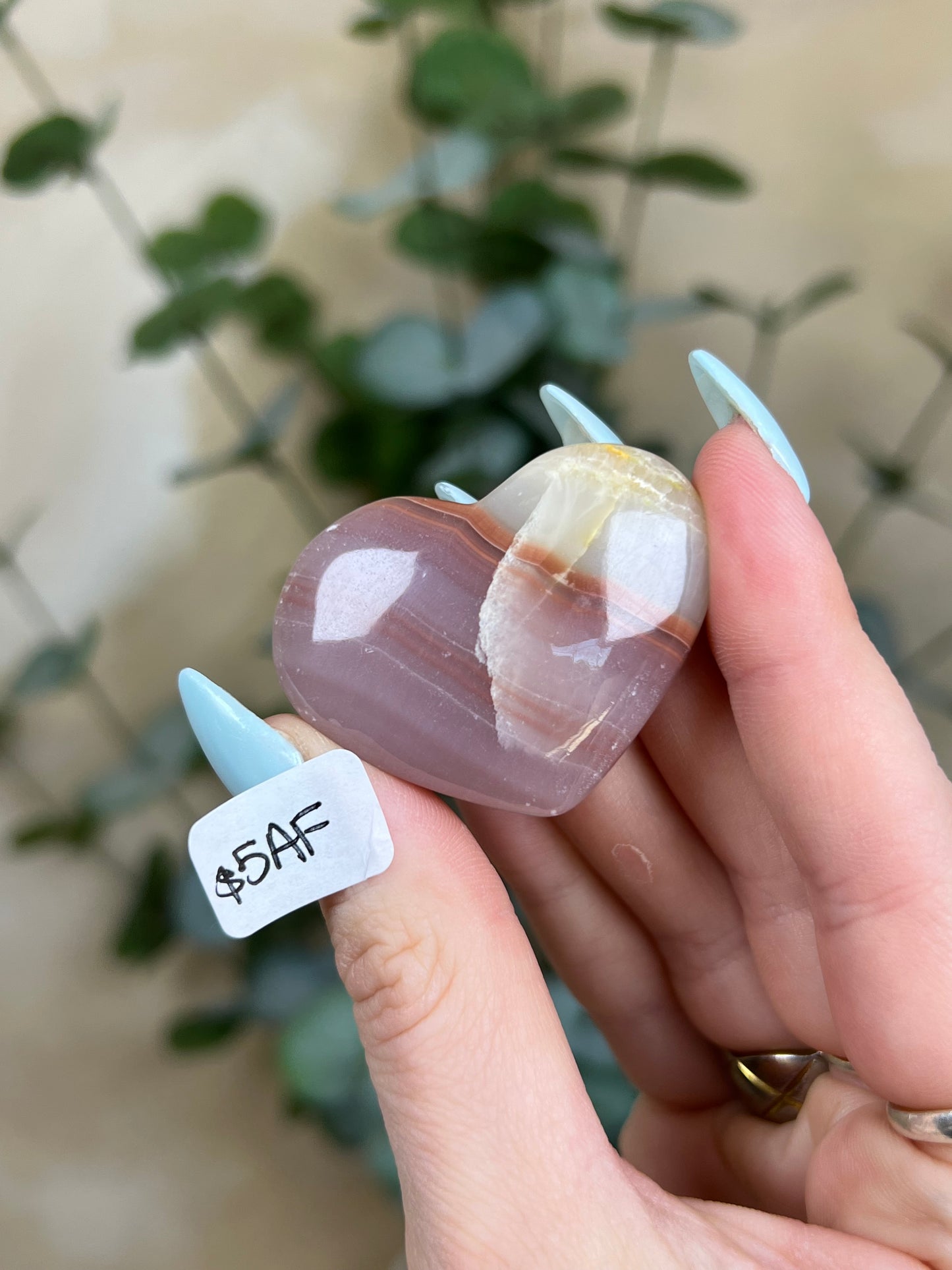 Pink Banded Calcite Hearts (5 options)