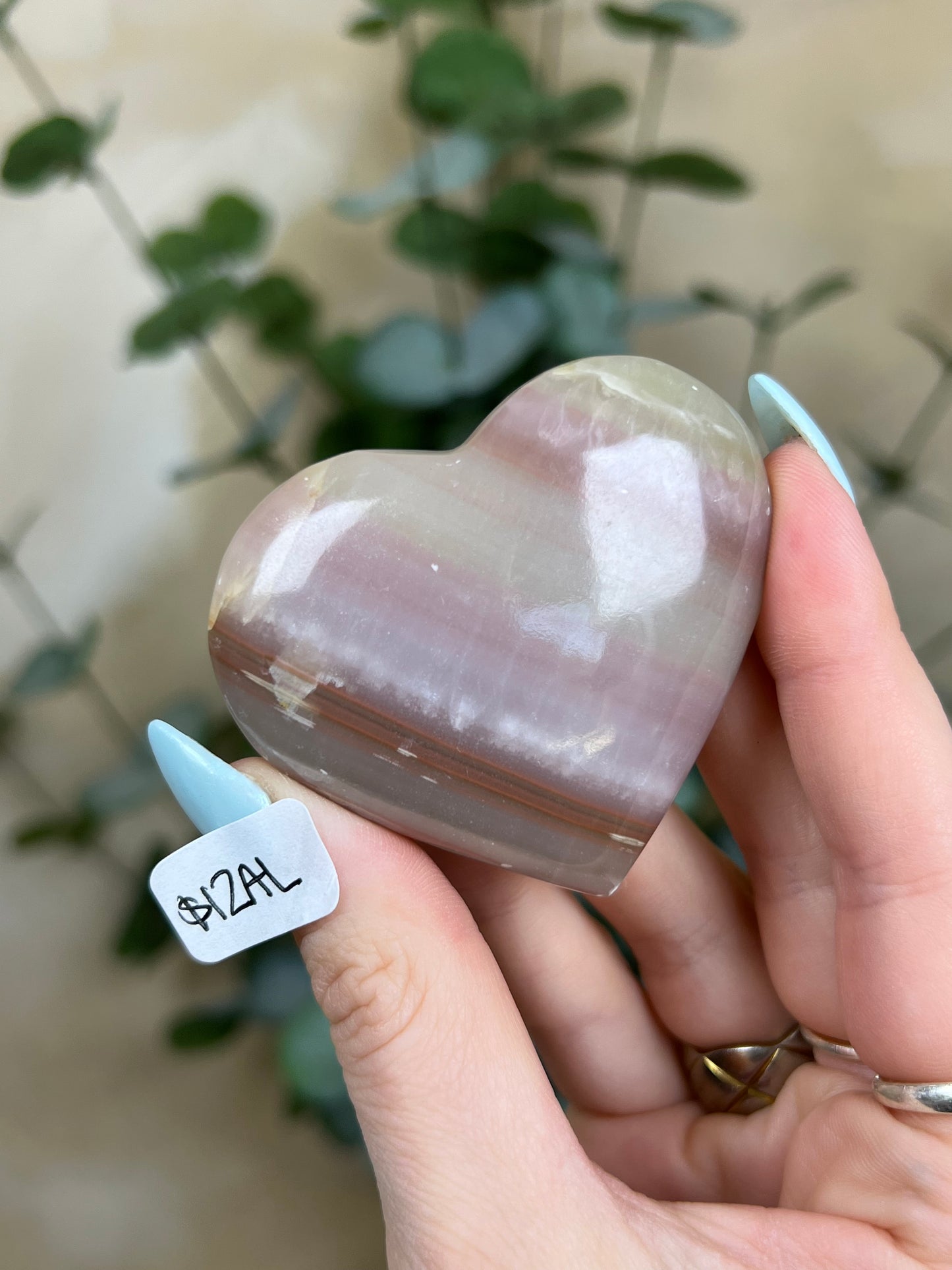 Pink Banded Calcite Hearts (5 options)