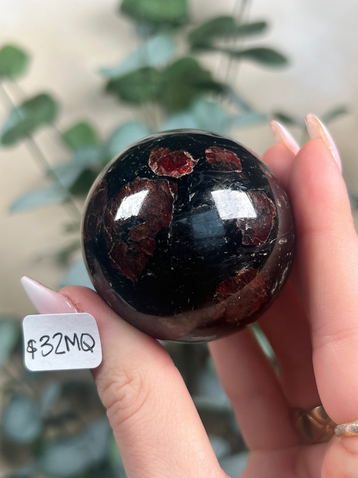 Garnet in Tourmaline Spheres (32MN, 32MP, 32MQ)