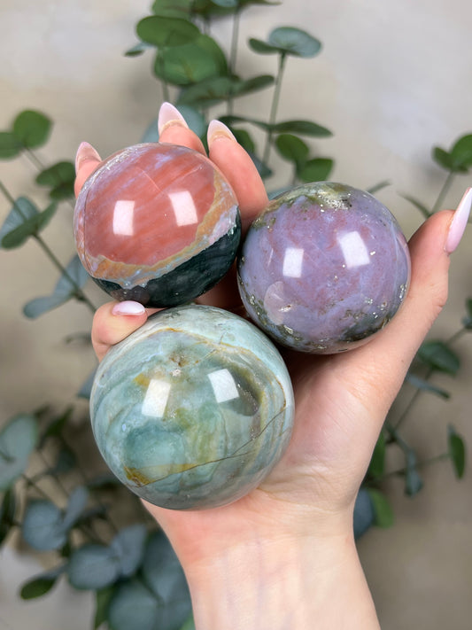 Sea Jasper Spheres (26FX, 26FY, 26FZ)