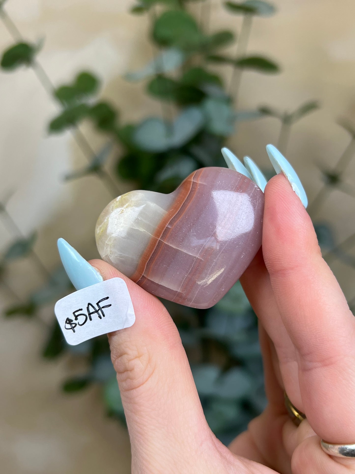 Pink Banded Calcite Hearts (5 options)