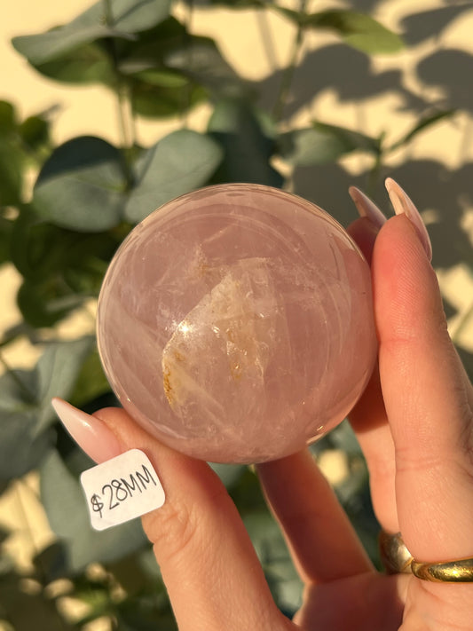 Star Rose Quartz Spheres (28MM, 37LL)