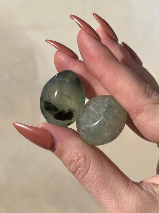 Prehnite with Epidote Tumble