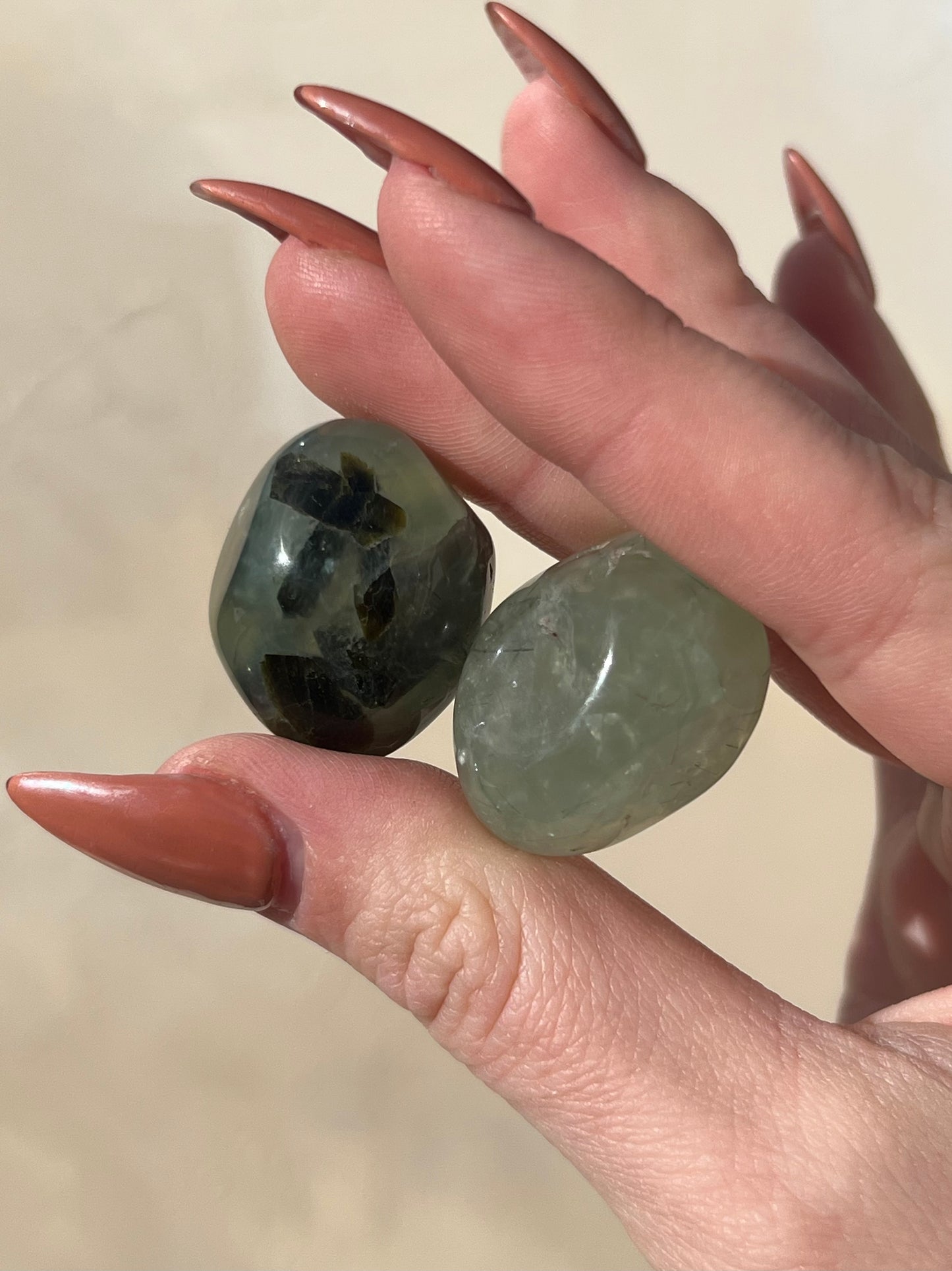 Prehnite with Epidote Tumble