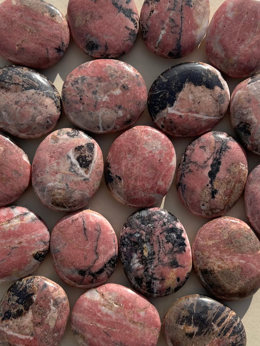 Rhodonite Palm Stone