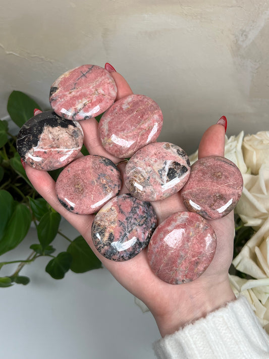 Rhodonite Palm Stone